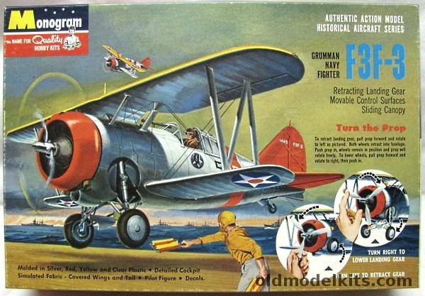 Monogram 1/32 F3F-3 Grumman Navy Fighter - (F3F3) Four Star Issue, PA70-198 plastic model kit